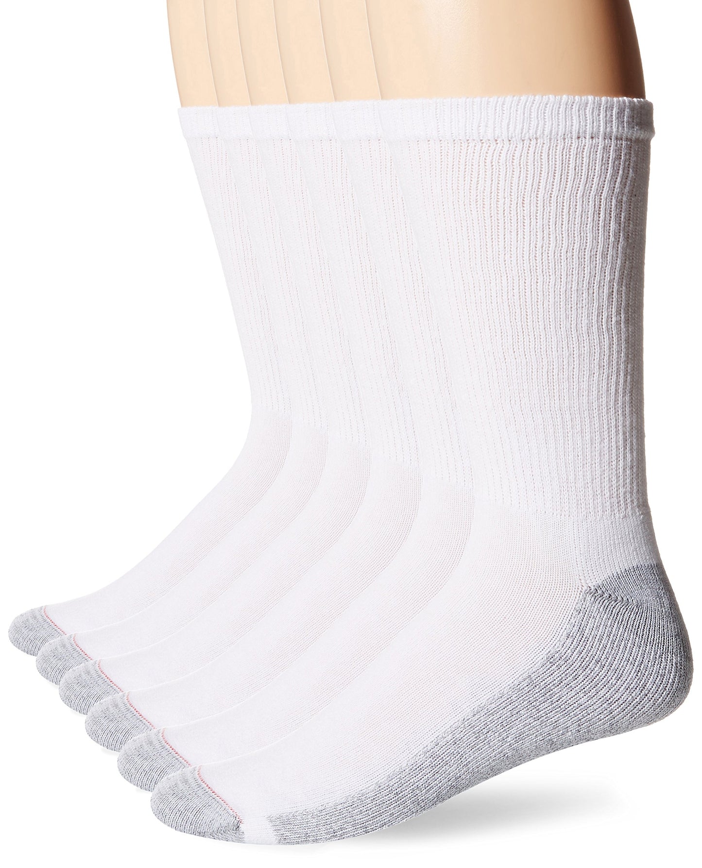 Hanes Men's ComfortBlend Crew Socks (Pack of 6), White, 6-12