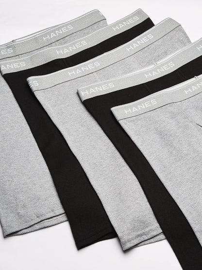 Hanes Men's Boxer Briefs with Comfort Flex Waistband (Black/Grey - 5 Pack, XXXX-Large)