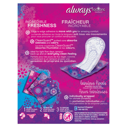 Always Always Radiant Liners, 48 Count