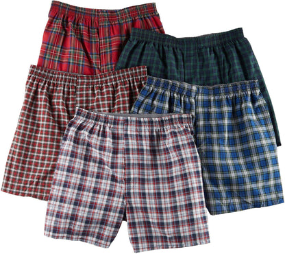 Hanes Men Hanes Ultimate Men's Big Tartan Boxers, 5-Pack Assorted Colors