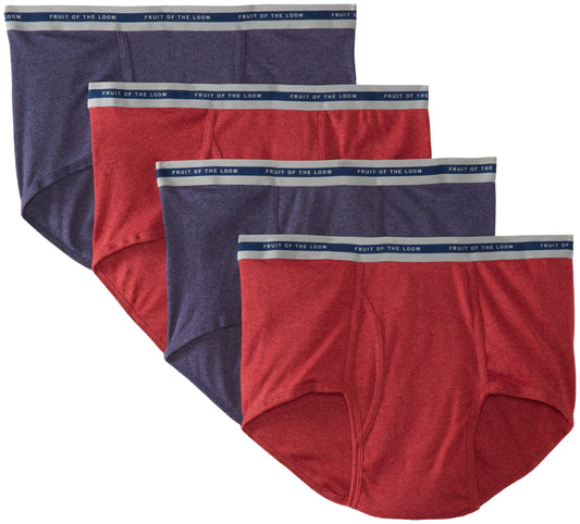 Fruit of the Loom Men's Easy Care Asst Fashion Brief (Big), Assorted, XX-Large(Pack of 4)