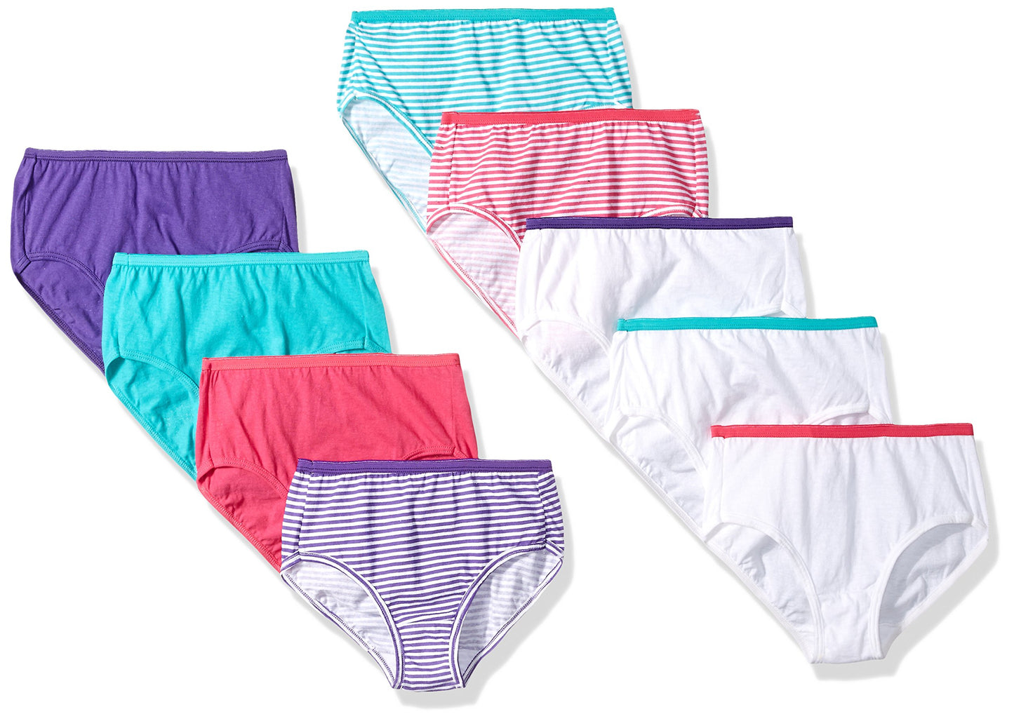 Hanes Big Girls' Girls P9 Brief Assortment - Floral - 8