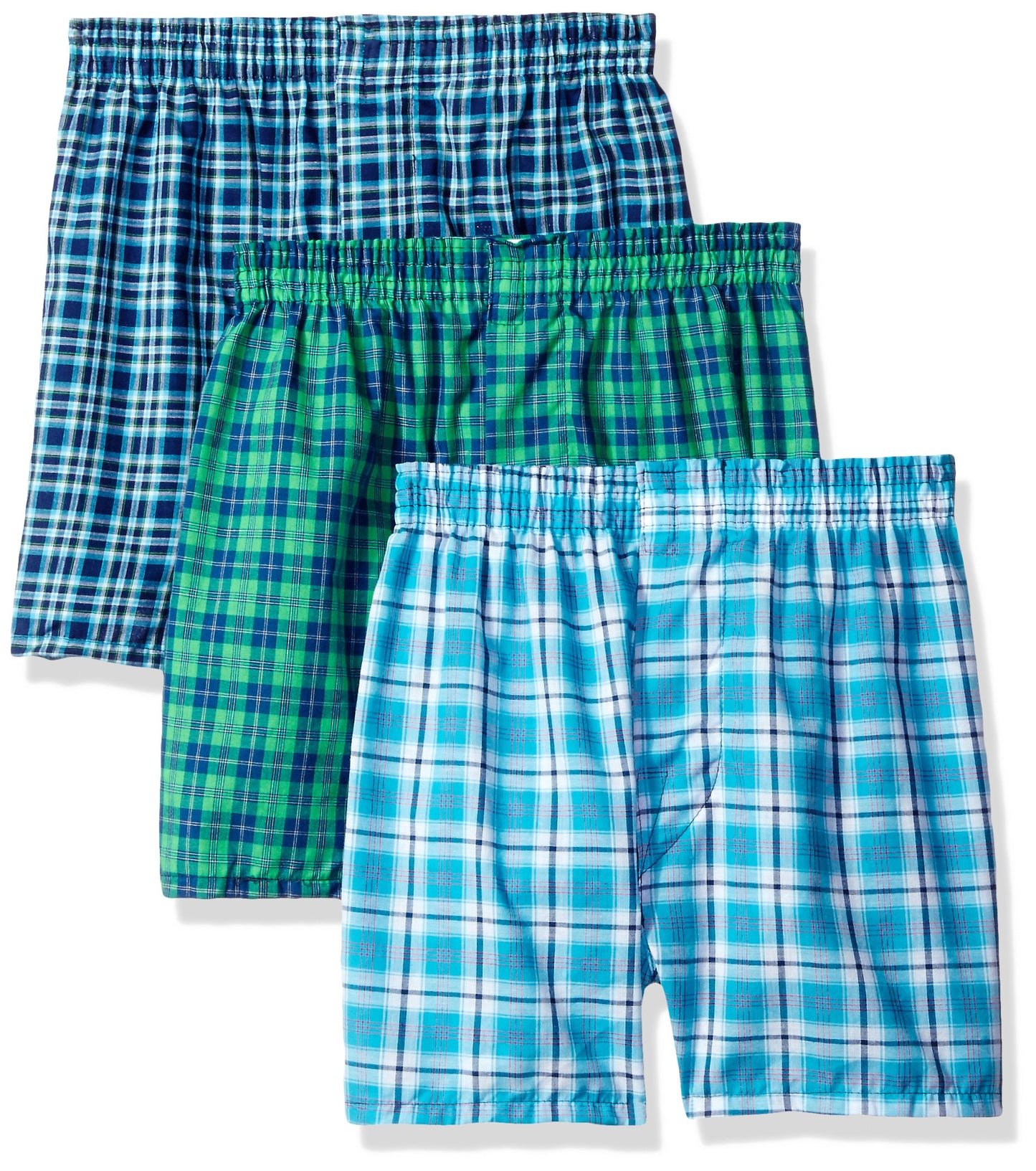 Fruit of the Loom boys Tartan Woven (Pack 3) boxer shorts, Multi, Medium US