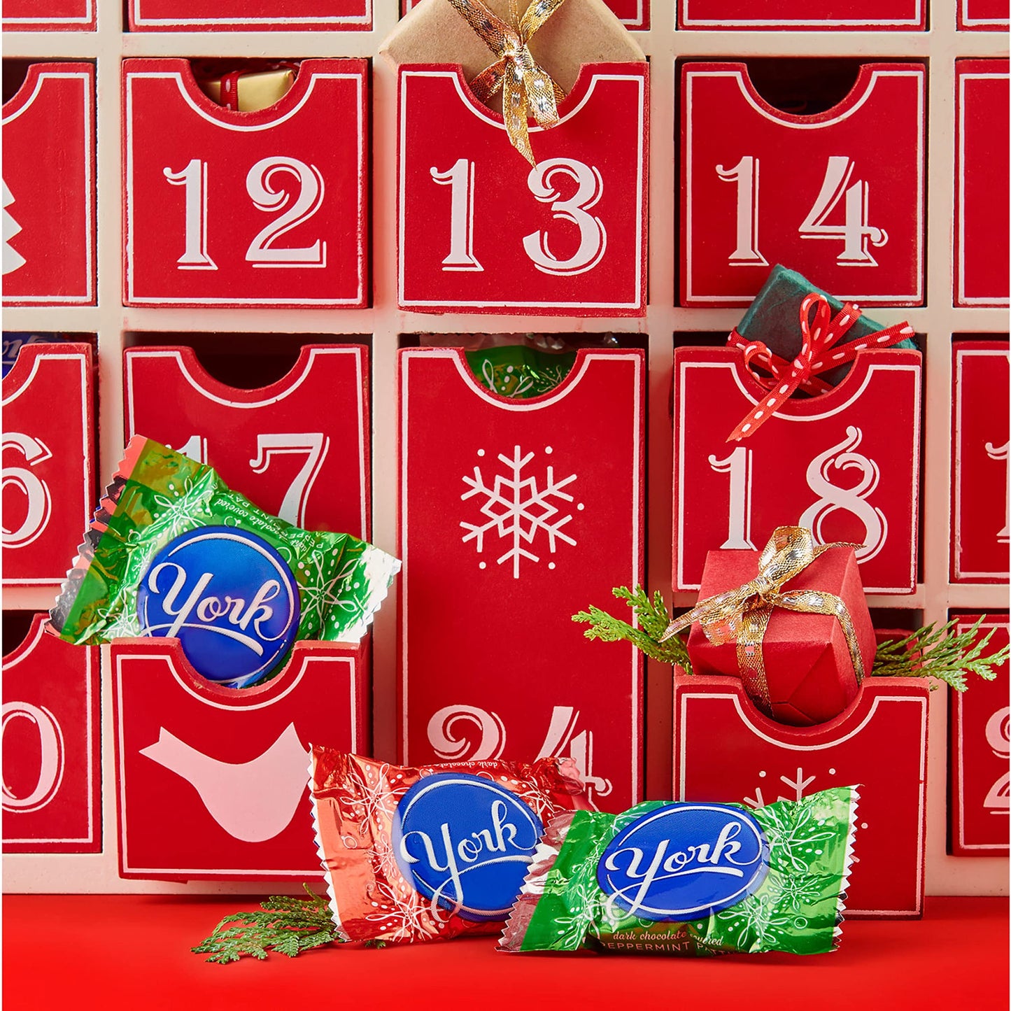 YORK Dark Chocolate Peppermint Patties Snowflakes, Christmas Stocking Stuffer Candy Bag, 9.6 oz