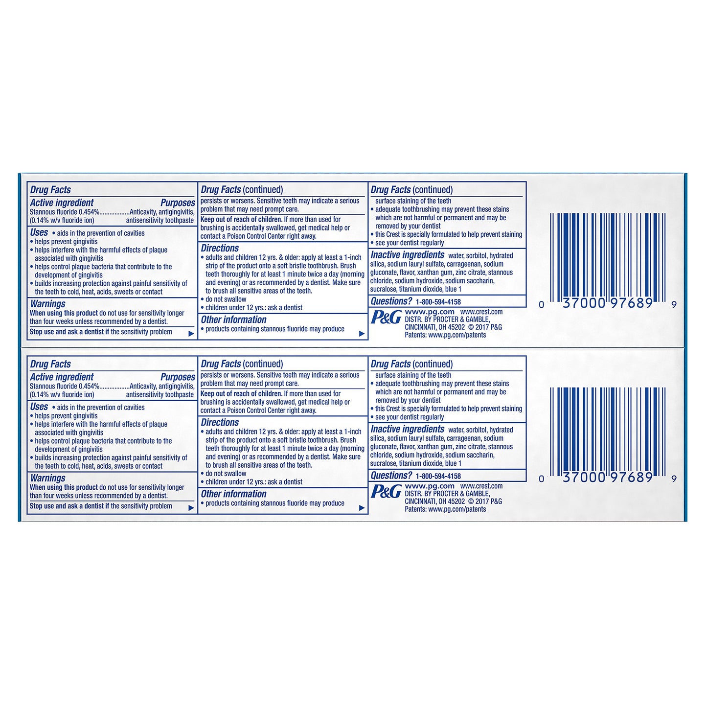 Crest Pro-Health Sensitive & Enamel Shield Toothpaste, 4.6 Ounce (Pack of 2)