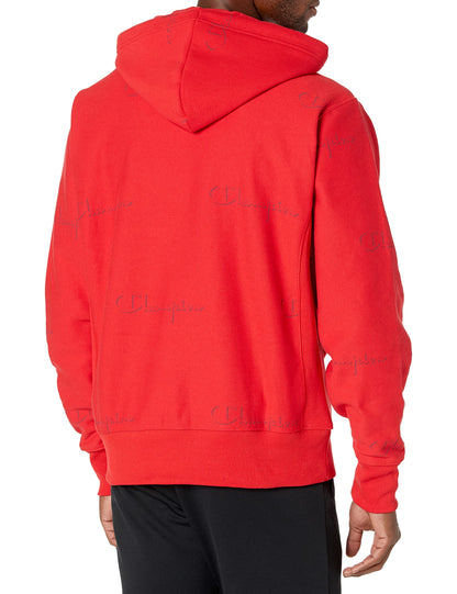 Champion Men's Reverse Weave Hoodie, Multi Scale Script Running Waves, Small