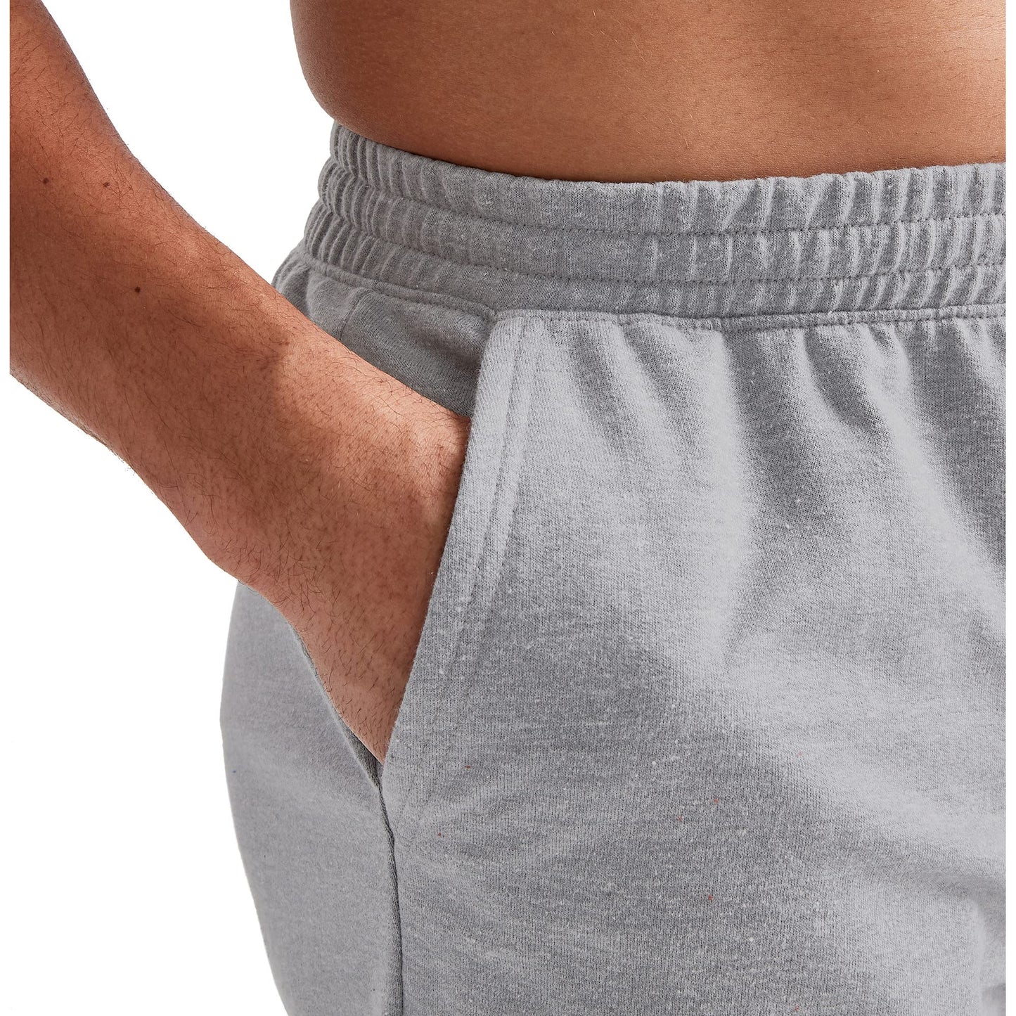 Hanes Comfortblend Men's Originals French Terry Sweat, Pull-On Athletic Shorts, 9", Concrete PE Heather, 2X Large