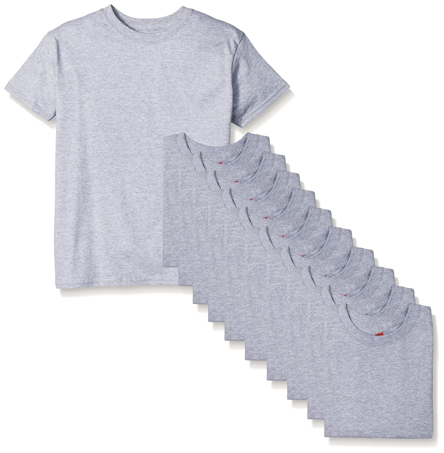 Hanes Big Boys' Comfortsoft T-Shirt (Pack of 12), White, Large