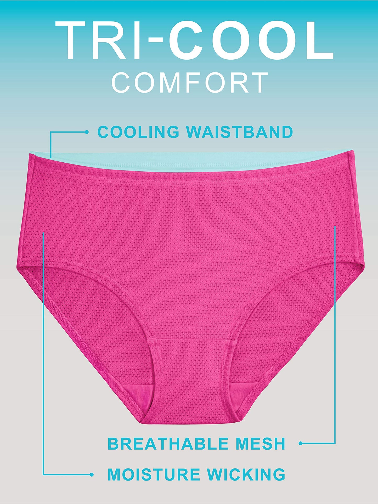 Fruit Of The Loom Womens Breathable Underwear, Moisture Wicking Keeps You Cool & Comfortable, Available In Plus Size Briefs, Micro Mesh - Low Rise Brief - 6 Pack - Colors May Vary, 10 US