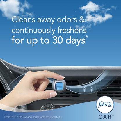 Febreze Car Odor-Eliminating Air Freshener, Downy April Fresh scent, 2 count (Pack of 4)