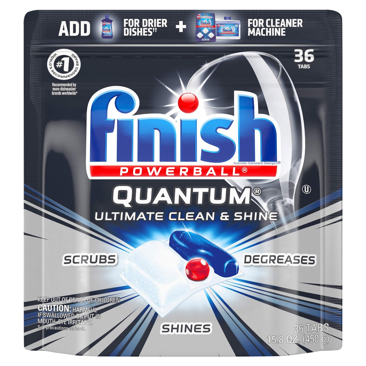 Finish Quantum Detergent Tablets, 20 Count (Pack of 8)