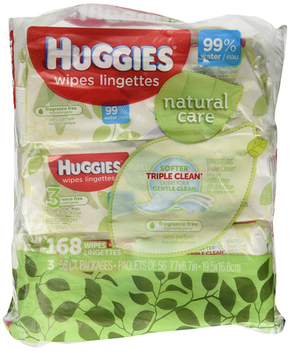 Huggies Baby Wipes Natural Care with Aloe Vera, 56 Count (Pack of 4)