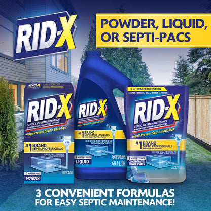 Rid-X Septic Tank System Treatment Powder, Septic Tank Treatment, 19.6 Ounce