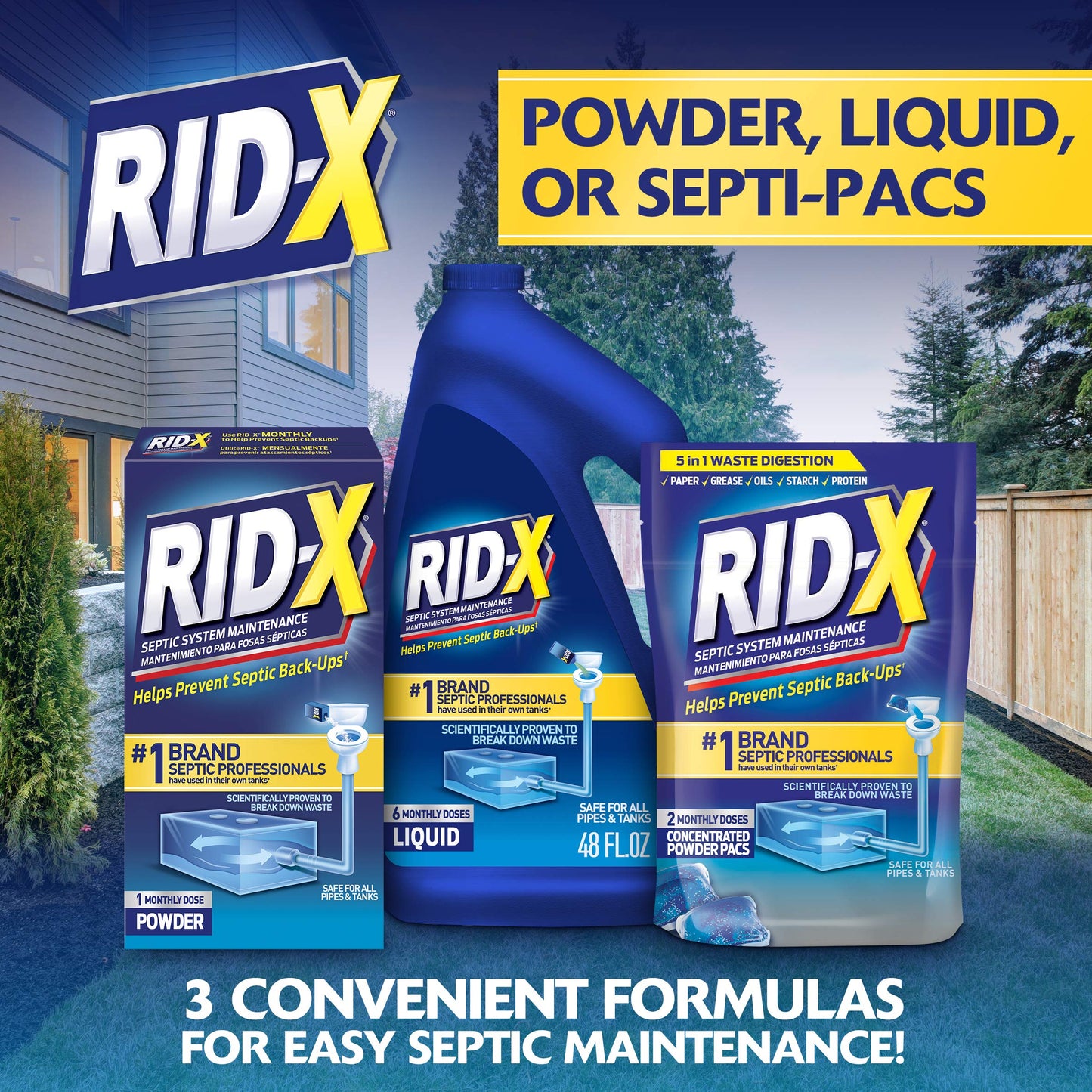 RID-X Septic Treatment, Septic Tank Treatment, 3 Month Supply Of Powder, 29.4 oz