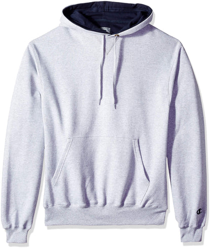 Champion Men's Cotton Max Pullover Hoodie, Silver/Gray, X Small