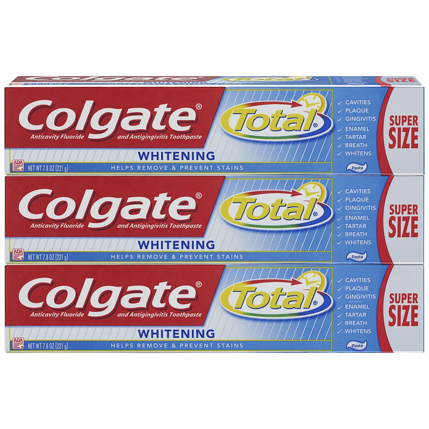 Colgate Total Whitening Toothpaste - 7.8 Ounce (Pack of 3)