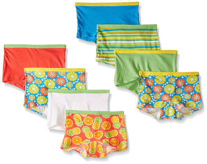 Fruit Of The Loom Big Girls' Girls' Cotton Boyshort , Assorted, 12(Pack of 8)