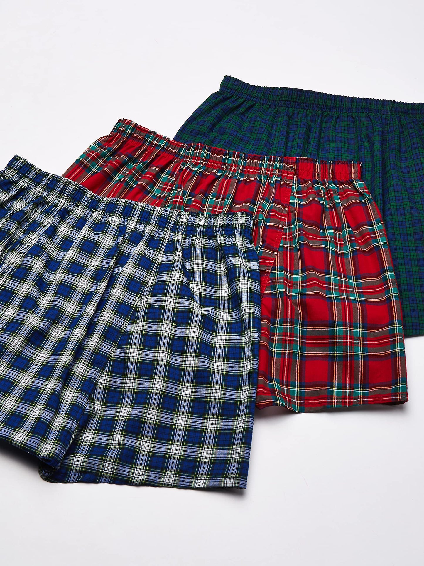 Hanes Men's 5-Pack Boxer with Exposed Waistband (X-Large, Plaids / Prints Exposed Waistband)