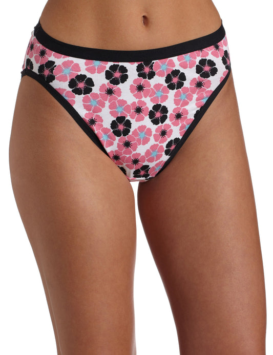 Fruit of the Loom Women's 3-Pack Cotton Stretch Hi-Cut Panties Brief Panties,Assorted,6