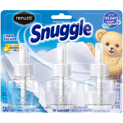 Renuzit Snuggle Scented Oil Refill for Plugin Air Fresheners, Linen Escape, 0.67 Fl Oz (Pack of 5)