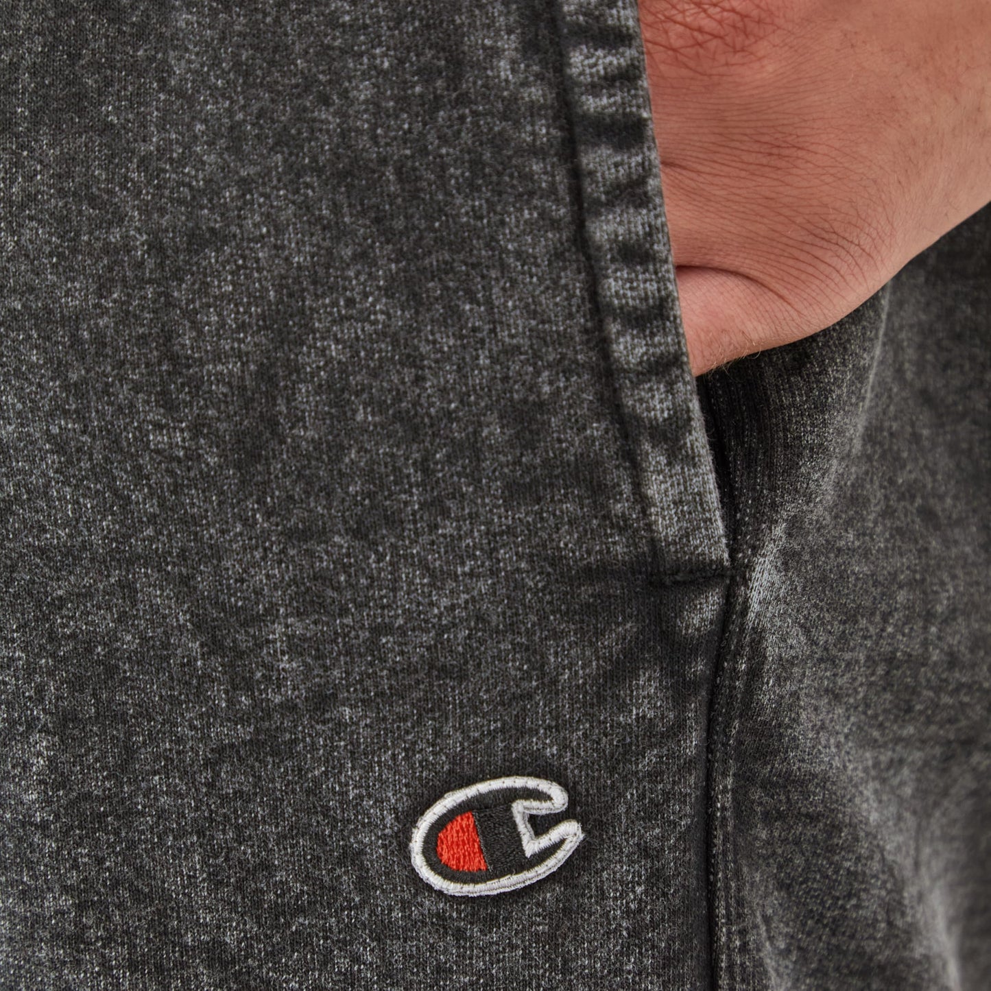 Champion, Mineral Dye Graphic, Fleece Men's Jogger Sweatpants, 30", Black C Patch Logo