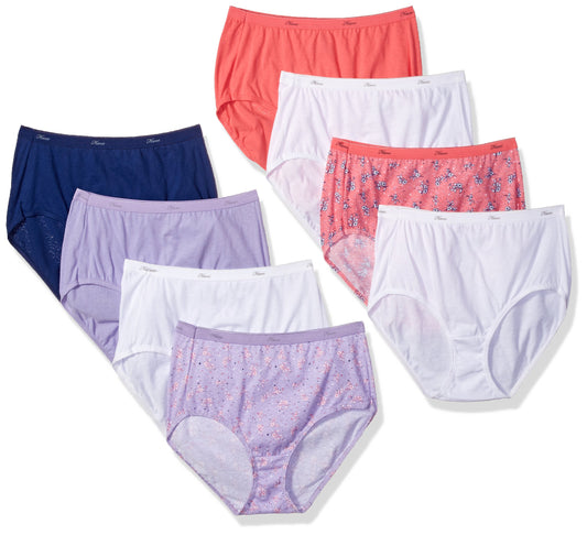 Hanes Women's 6 Pack Cotton Brief (Bonus +2), Assorted, 9