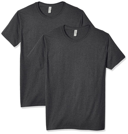 Jerzees Men's Tri-Blend 2 Pack T-Shirt, Black Heather, X-Large
