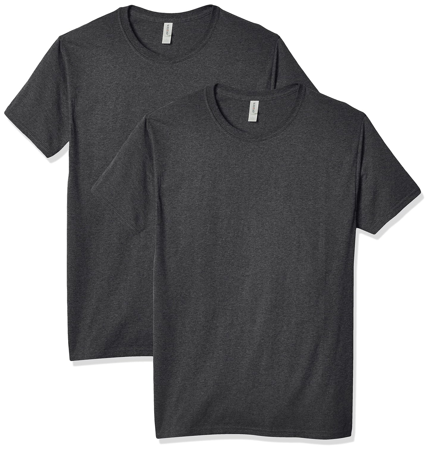 Jerzees Men's Tri-Blend 2 Pack T-Shirt, Black Heather, X-Large