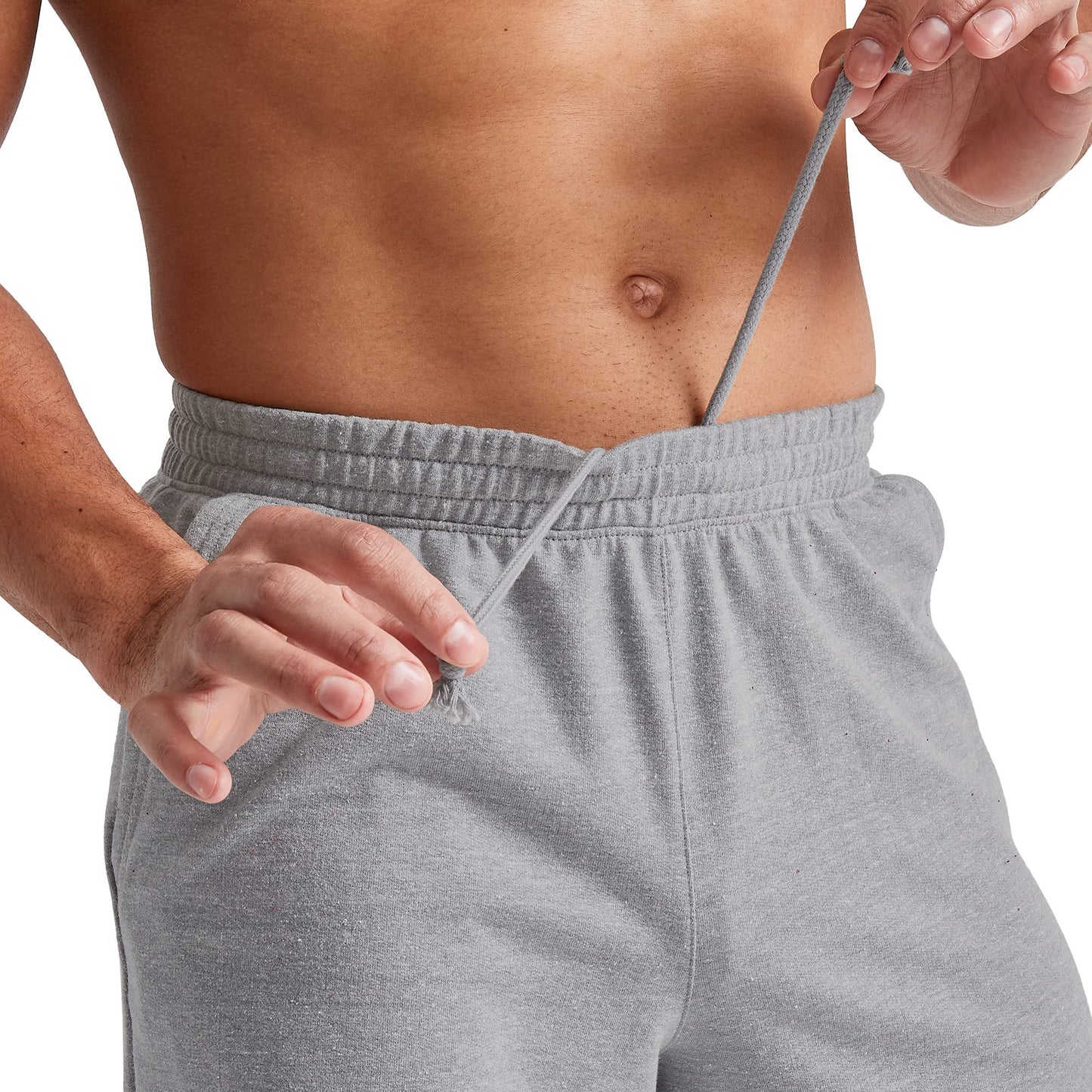 Hanes Comfortblend Men's Originals French Terry Sweat, Pull-On Athletic Shorts, 9", Concrete PE Heather, 2X Large