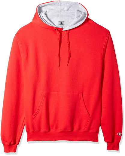 Champion Men's Cotton Max Pullover Hoodie, Silver/Gray, X Small