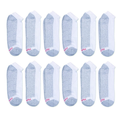 Hanes Men's Double Low Cut Socks 12-Pair Pack, Available in Big & Tall