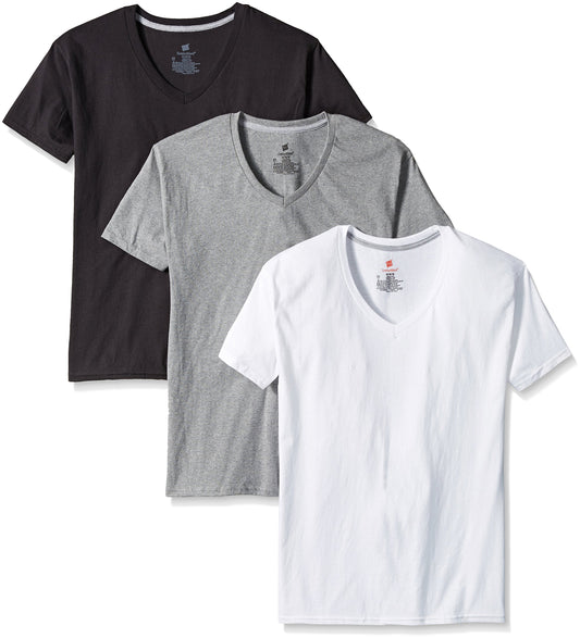 Hanes Men's 3-Pack Comfort Blend Dyed V-neck, Assorted, Large