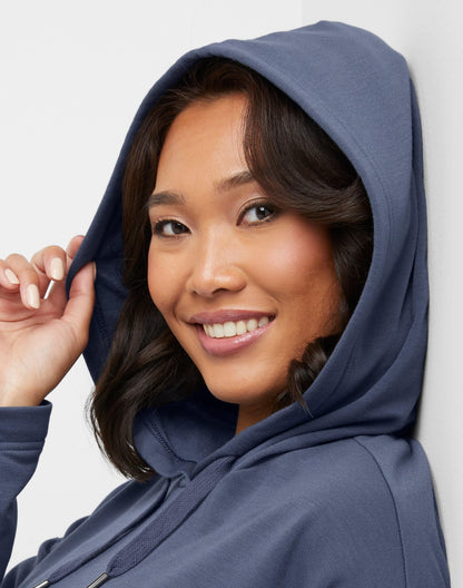 Hanes Comfortblend Women's Standard Originals Soft Brushed Hoodie, Fleece Hooded Dress with Kanga Pocket, Plus, Charcoal Heather