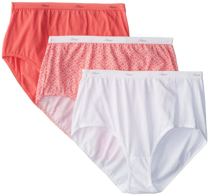 Hanes Women's Panties Pack, Classic Cotton Brief Underwear (Retired Options, Colors May Vary), Lilac/Rose HTHR/Neutral/Print Mix, 20-Pack, 8