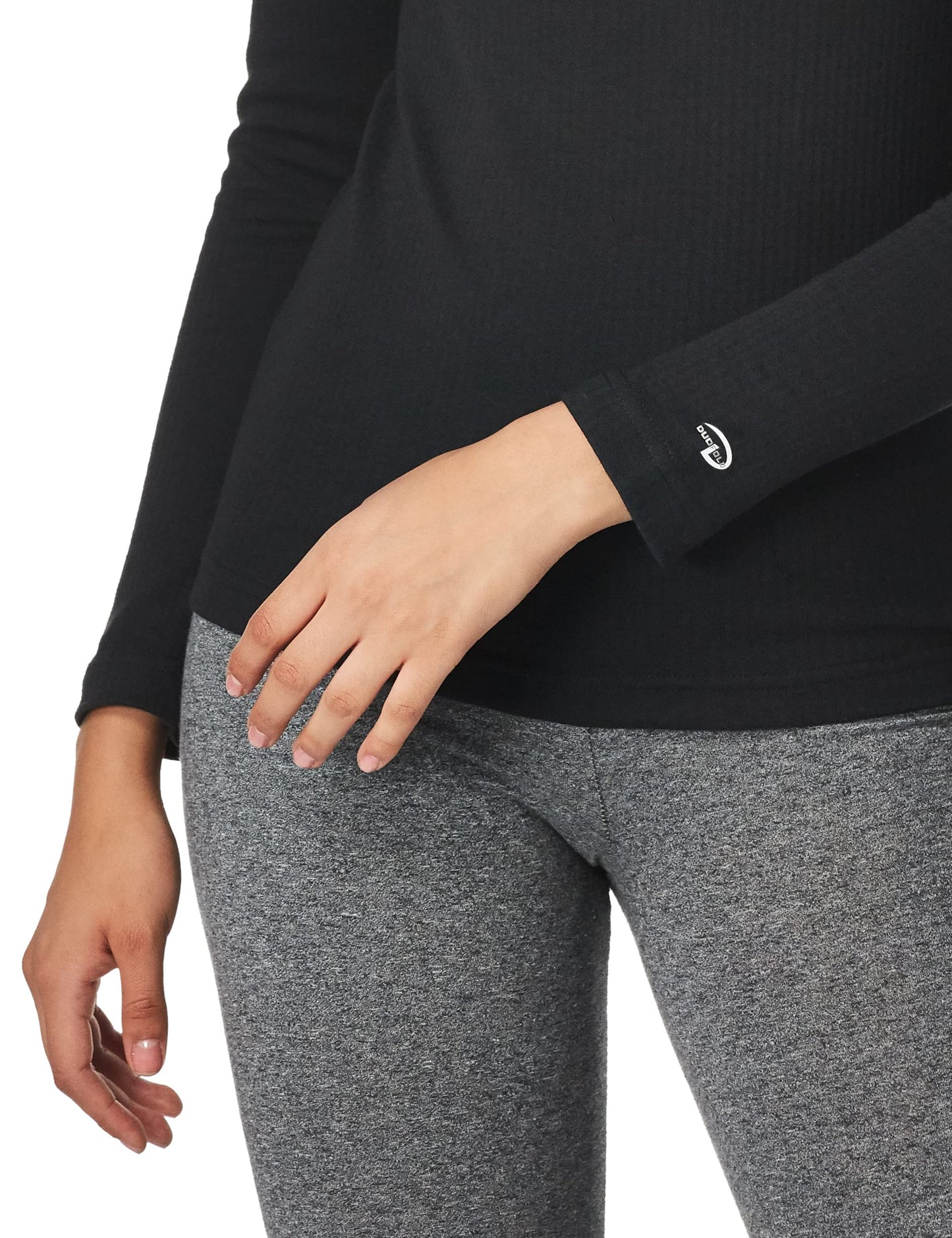 Duofold Women's Mid Weight Wicking Thermal Shirt, Black, Medium