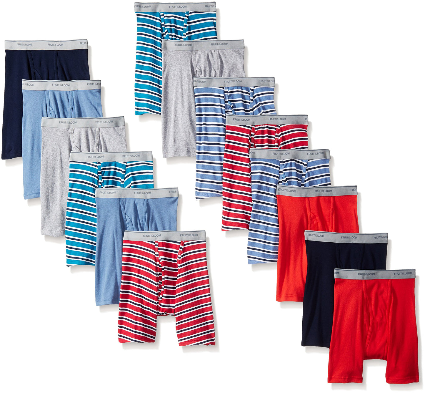 Fruit of the Loom Men's Boxer Brief 14 Pack, Assorted, X-Large