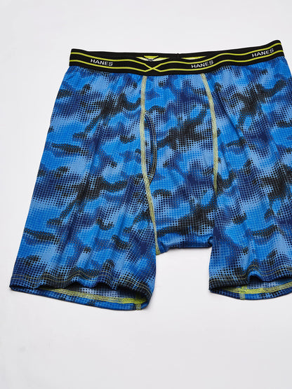 Hanes Men's 3-Pack X-Temp Performance Cool Boxer Brief (1 Print/2 Solids), Assorted, X-Large