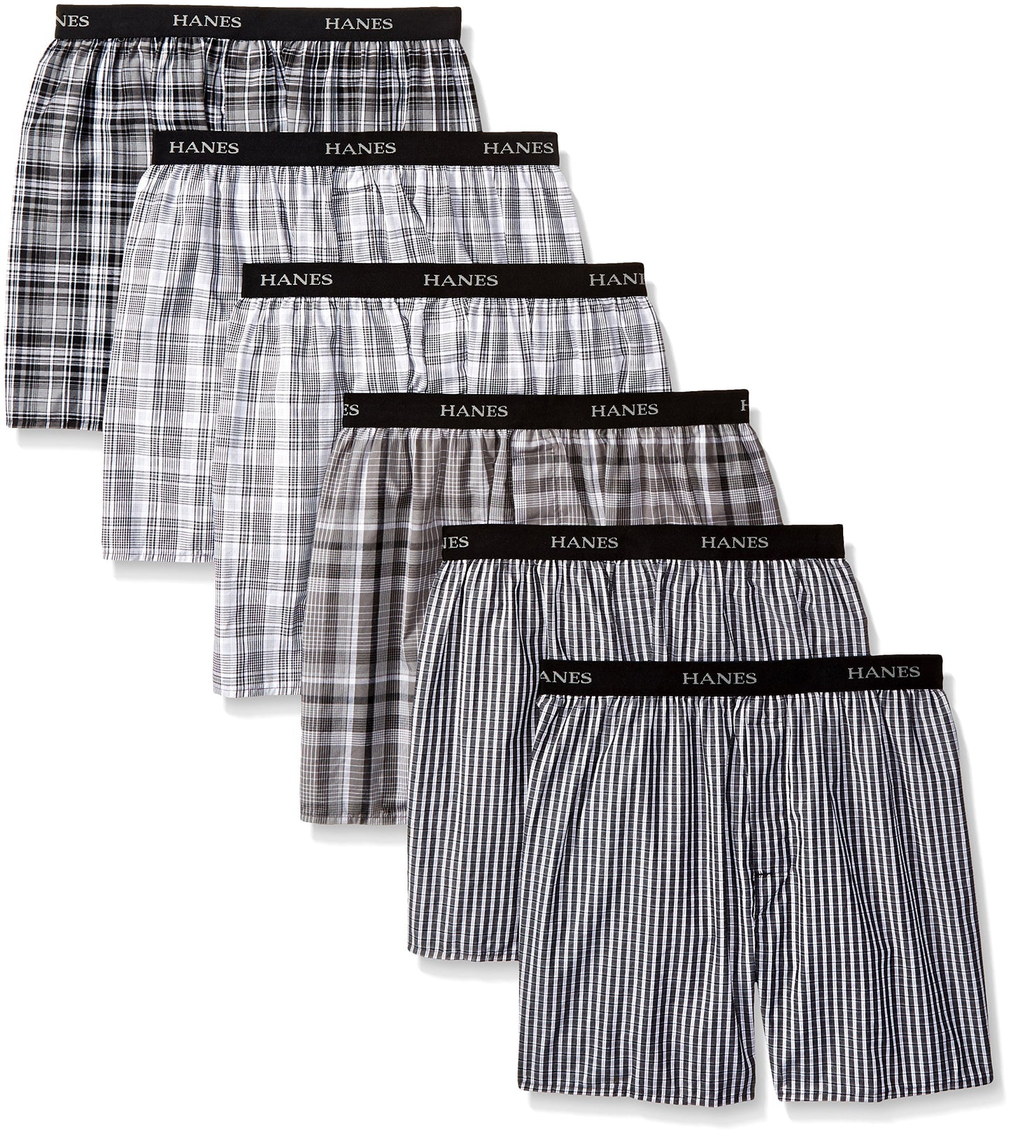 Hanes Ultimate Men's Yarn Dye Exposed Waistband Boxer-Multiple Packs and Colors, Assorted-6 Pack, X-Large