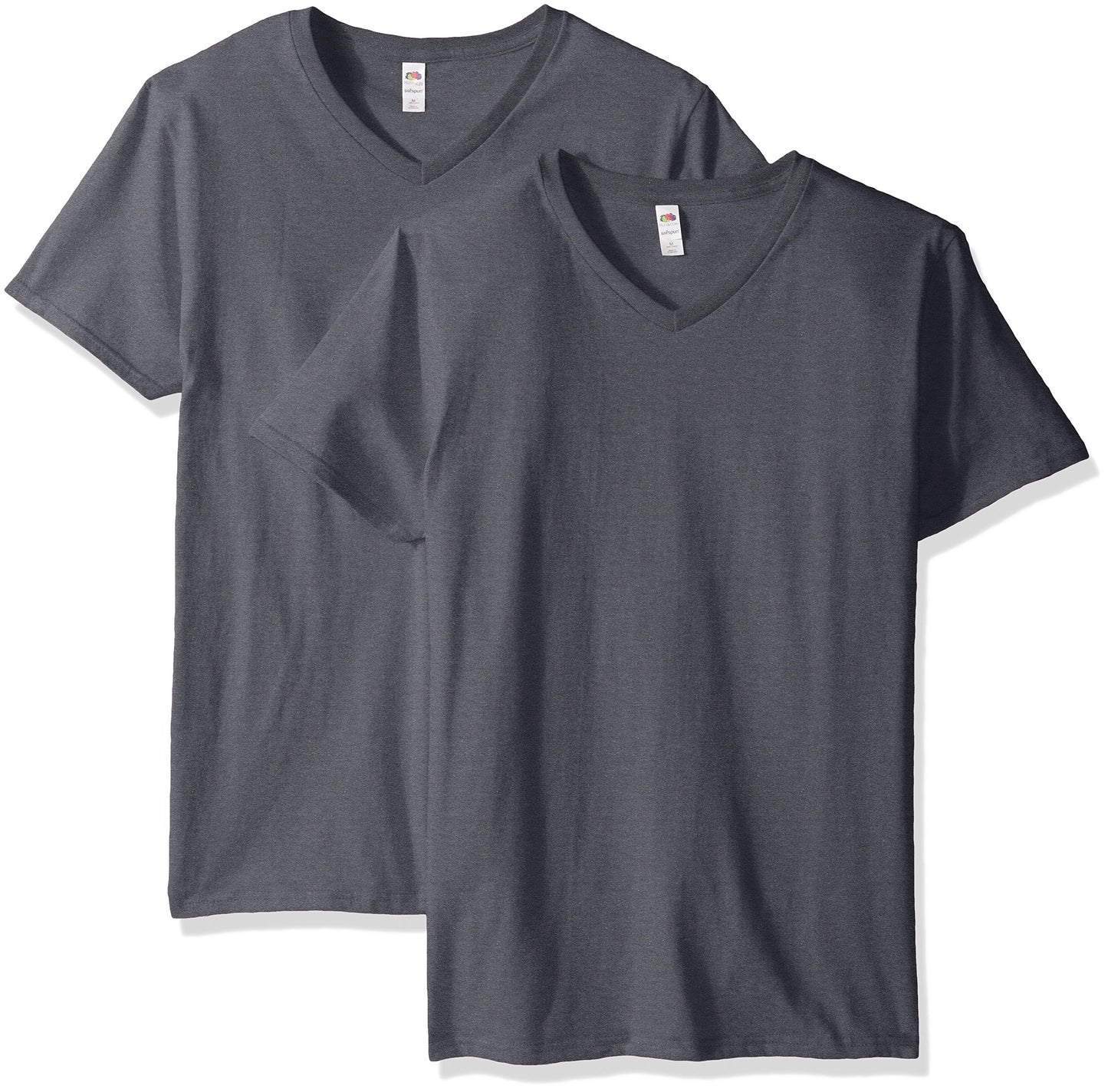 Fruit of the Loom Men's Lightweight Cotton Tees (Short & Long Sleeve), V-Neck-2 Pack-White, XX-Large