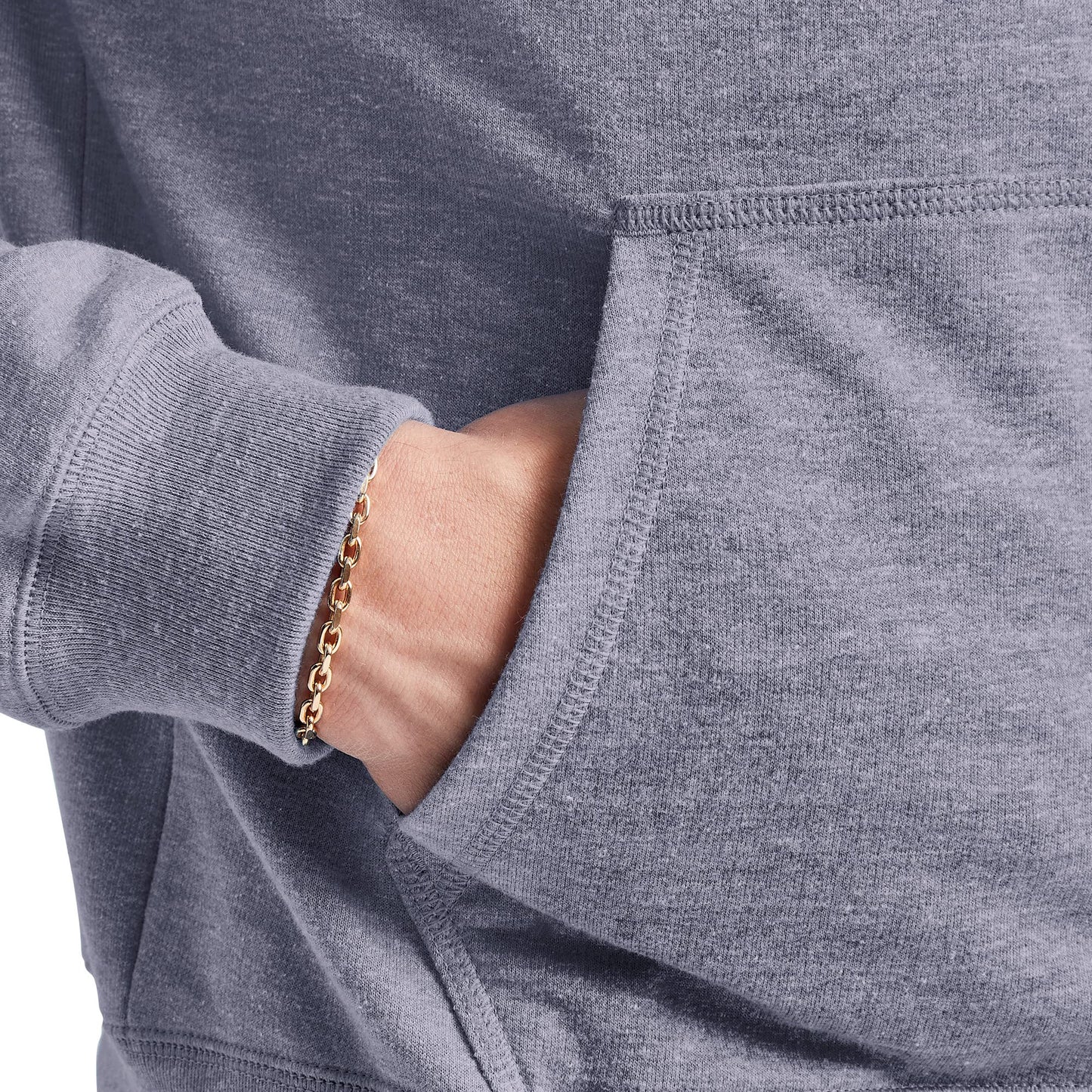 Hanes Men's French Terry Pullover Hoodie, Navy Pe Heather, Small