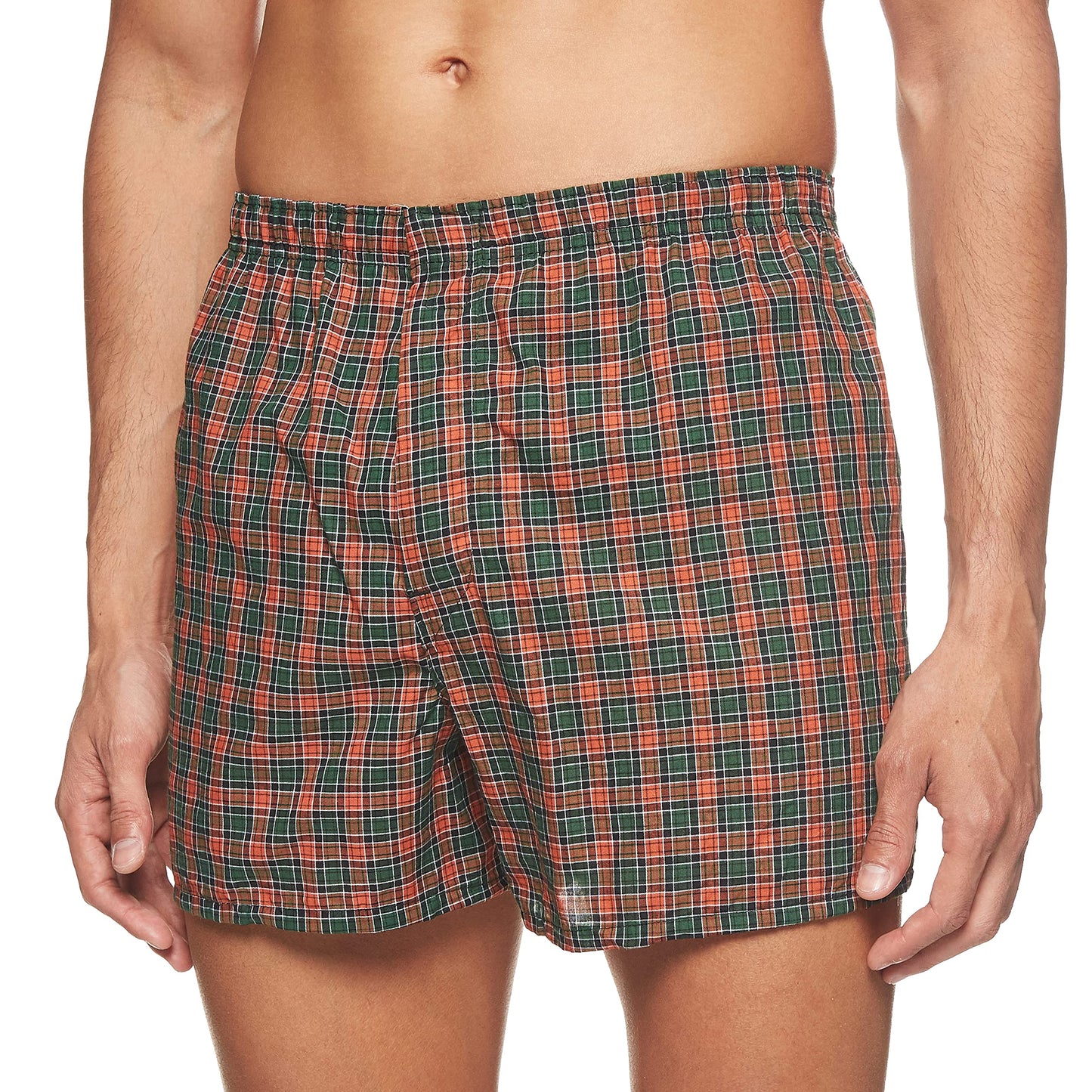 Hanes Men's 5-Pack Boxer with Exposed Waistband (X-Large, Plaids / Prints Exposed Waistband)