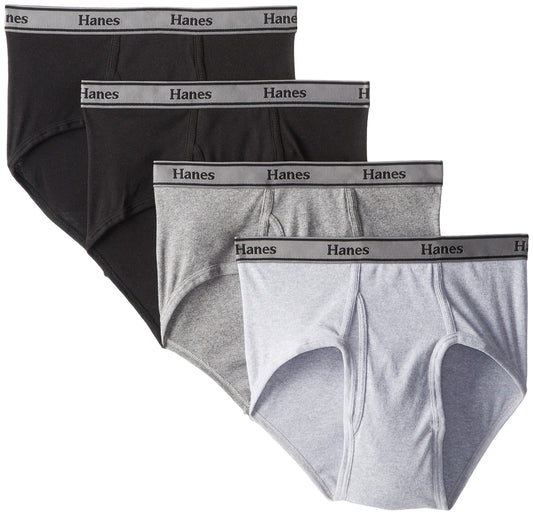 Hanes Ultimate Men's 4-Pack FreshIQ Tagless Cotton Brief, Assorted Blues, Small