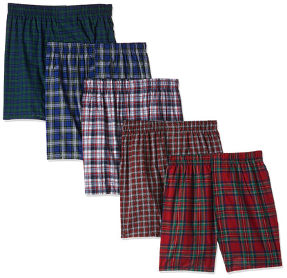 Hanes Men's Five-Pack Ultimate Tartan Boxers (Medium, 4 Pack Assorted)