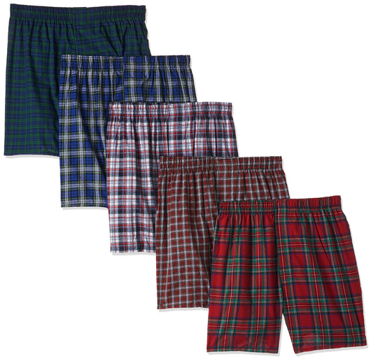 Hanes Men's Five-Pack Ultimate Tartan Boxers (Medium, 4 Pack Assorted)