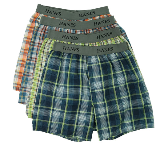 Hanes Ultimate Men's 4-Pack Platinum Woven Boxer, Assorted, Small