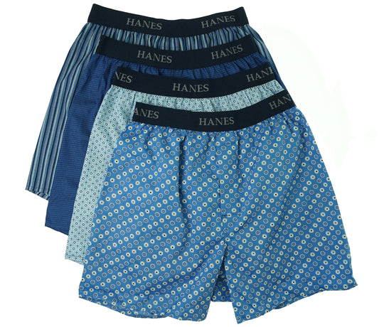 Hanes Ultimate Men's 4-Pack Platinum Printed Boxer, Assorted, Large