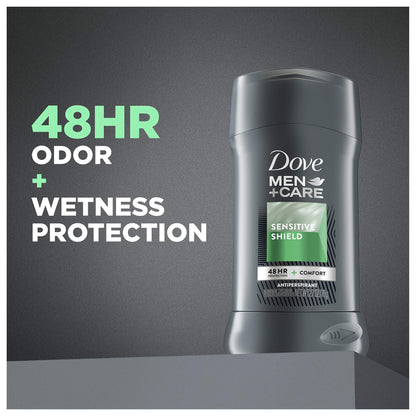Dove Men+Care Antiperspirant Deodorant For Sensitive Skin Sensitive Shield Antiperspirant for men with 48-hour sweat and odor protection 2.7 oz