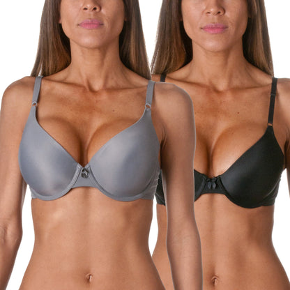 Maidenform Fab Fit, Tailored T-Shirt Bra, 2Pack: Latte Lift & Black, 34B