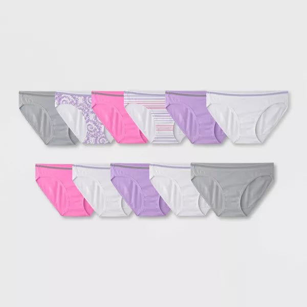 Fruit of the Loom Women's Cotton Low-Rise Hipster Underwear 10+1 Free Bonus Pack