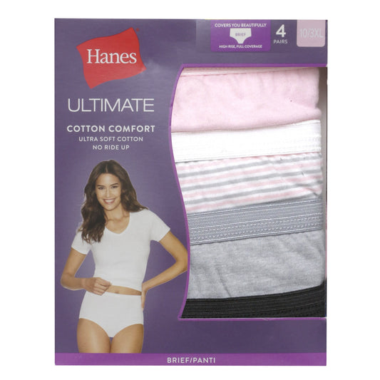 Hanes Ultimate Women's Breathable Cotton Bikini , 4-Pack Size 9